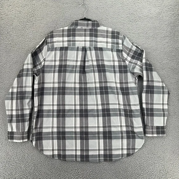 DULUTH ALASKAN HARDGEAR Shirt Women XL Windowpane Plaid Button Up Long Sleeve - Picture 3 of 16